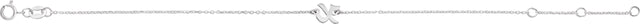 14K Gold Initial X Script Bracelet - White Gold - view 2
