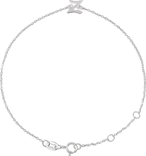 Platinum Initial Z Script Bracelet