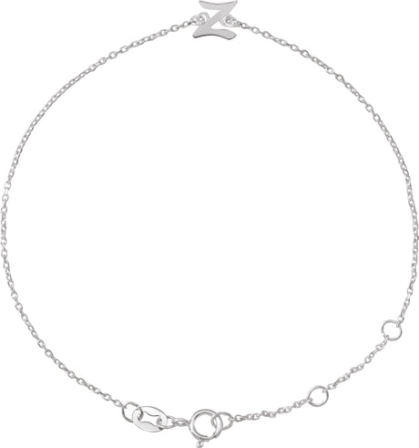 Platinum Initial Z Script Bracelet