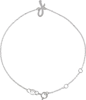 Platinum Initial J Script Bracelet