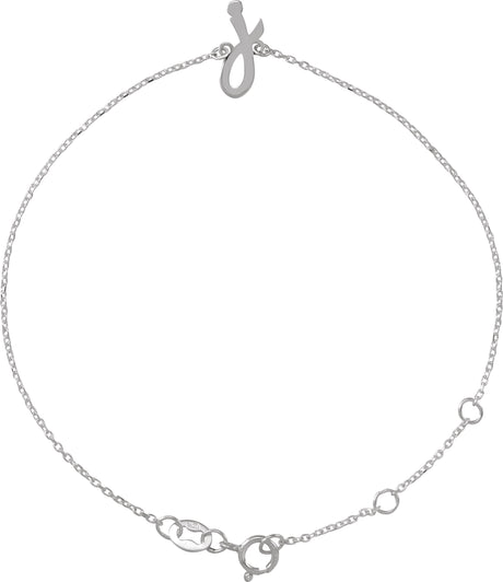 Platinum Initial J Script Bracelet