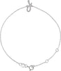 Platinum Initial J Script Bracelet