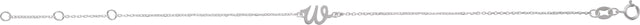 14K Gold Initial W Script Bracelet - White Gold - view 2