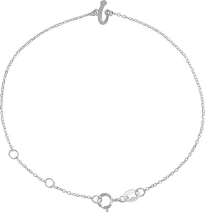 Platinum Initial I Script Bracelet