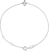 14K Gold Initial I Script Bracelet - White Gold