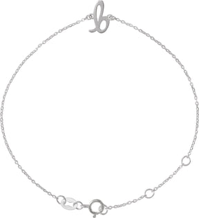 Platinum Script Initial Bracelet
