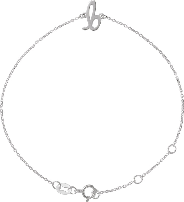Platinum Script Initial Bracelet