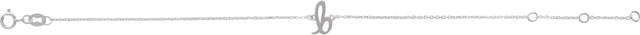 14K Gold Script Initial Bracelet - White Gold - view 2