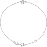 14K Gold Initial O Script Bracelet - White Gold