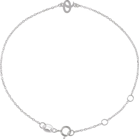 Platinum Initial O Script Bracelet