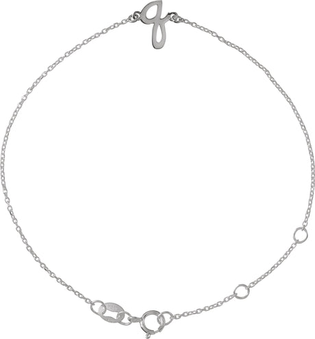 Platinum Initial Q Script Bracelet