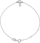 14K Gold Initial Q Script Bracelet - White Gold
