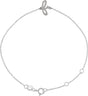 14K Gold Initial F Script Bracelet - White Gold
