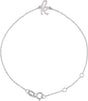 14K Gold Initial K Script Bracelet - White Gold
