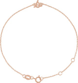 14K Gold Initial S Script Bracelet - Rose Gold