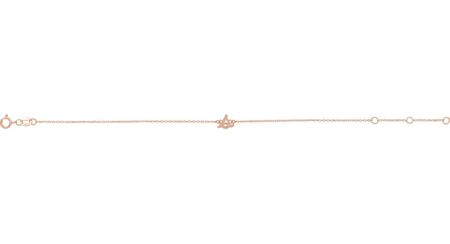 14K Gold Initial S Script Bracelet - Rose Gold - view 3