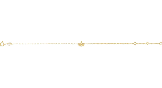 14K Gold Initial S Script Bracelet - Yellow Gold - view 2