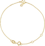 14K Gold Initial Y Script Bracelet - Yellow Gold