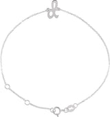 Platinum Initial D Script Bracelet