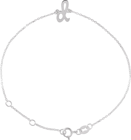 Platinum Initial D Script Bracelet