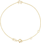 14K Gold Initial R Script Bracelet - Yellow Gold