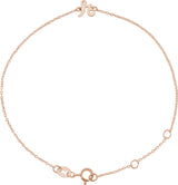 14K Gold Initial R Script Bracelet - Rose Gold