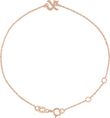 14K Gold Initial X Script Bracelet - Rose Gold