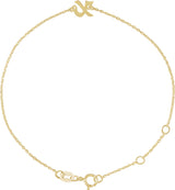 14K Gold Initial X Script Bracelet - Yellow Gold