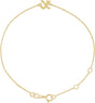 14K Gold Initial X Script Bracelet - Yellow Gold