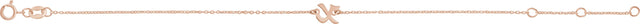 14K Gold Initial X Script Bracelet - Rose Gold - view 3
