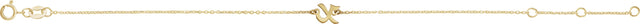 14K Gold Initial X Script Bracelet - Yellow Gold - view 2