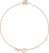 14K Gold Initial Z Script Bracelet - Rose Gold