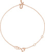 14K Gold Initial J Script Bracelet - Rose Gold