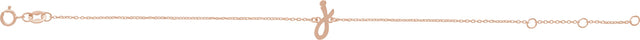 14K Gold Initial J Script Bracelet - Rose Gold - view 3