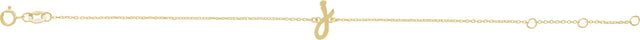 14K Gold Initial J Script Bracelet - Yellow Gold - view 2