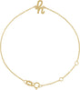 14K Gold Initial H Script Bracelet - Yellow Gold