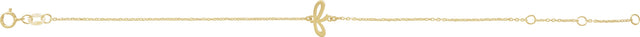 14K Gold Initial F Script Bracelet - Yellow Gold - view 2