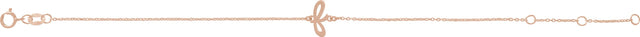 14K Gold Initial F Script Bracelet - Rose Gold - view 3