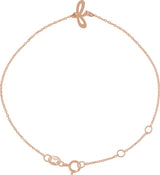 14K Gold Initial F Script Bracelet - Rose Gold