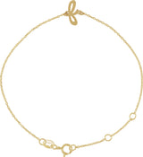 14K Gold Initial F Script Bracelet - Yellow Gold