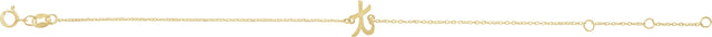 14K Gold Initial T Script Bracelet - Yellow Gold - view 2