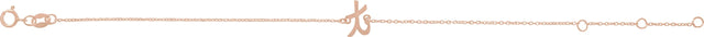 14K Gold Initial T Script Bracelet - Rose Gold - view 3