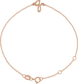 14K Gold Initial Q Script Bracelet - Rose Gold