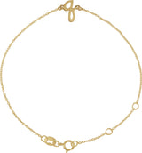 14K Gold Initial Q Script Bracelet - Yellow Gold