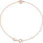 14K Gold Initial O Script Bracelet - Rose Gold