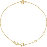 14K Gold Initial O Script Bracelet - Yellow Gold