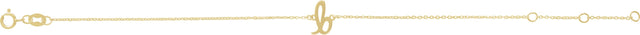 14K Gold Script Initial Bracelet - Yellow Gold - view 2