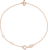 14K Gold Initial I Script Bracelet - Rose Gold