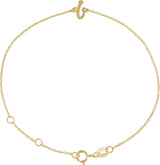 14K Gold Initial I Script Bracelet - Yellow Gold