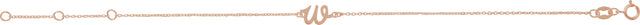 14K Gold Initial W Script Bracelet - Rose Gold - view 3